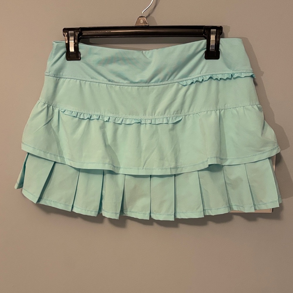 Adorable Light Blue Ruffled Athletic Pleated Mini Skort Running/Tennis